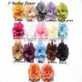 Artifical 3" Burlap Fabric Chic Rose Flower,Linen Flower For Babygirl