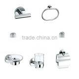 Wall Mounted Metal Silver Round 6pcs Bathroom Kits Bath Accessories Set thumbnail-1
