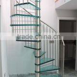 Indoor Modern Laminated Glass Tread Spiral Stairs for Attic thumbnail-1