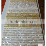 Mixed design shell mosaic tile yellow and white mother of pearl mosaic