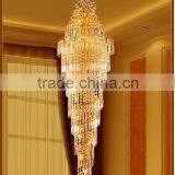 Cylinder Shape Crystal Chandelier , Long Chandeliers for Hotel Lobby thumbnail-2