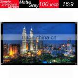 Shenzhen Factory 16:9 Matte Grey Pvc Matte Grey Projection Screen Fabric