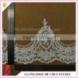 HC-2290-1 Hechun White Whole Sale Bead Raschel Lace Bridal Trim thumbnail-5