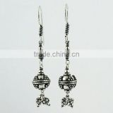 925 Sterling Silver Beads Oxidized Jhumka Earring, Fine Silver Jewellery, Online Silver Jewellery