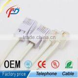 2 Cores or 4 Wires British-American Jumper Cable 1.5m Rj12 Connector