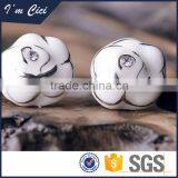 Fashion Design Flower White Ceramic Earrings CC-S006 thumbnail-1