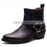 Cowhide Leather Fashion Men and Women Western Ankle Boots Botas Factory thumbnail-1