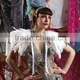 ZPDECOR No.1Feather Supplier in China Goose Feather Size 15-20 cm Beige Feather Trimming Fringe thumbnail-6