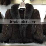 New Arrival Knitted Natural Mink Fur Shawl for Women thumbnail-2