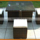 Space-Saving Square Rattan Dining Set thumbnail-1