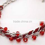 Exclusive Design National Hand-woven Red Roped Beaded Curved Needle Diy Crystal Necklace Choker Necklace thumbnail-4