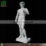 Hand Carved Life Size White Marble David Statue thumbnail-1