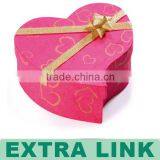 China Supplier Custom Flat Pack Cardboard Heart Shape Box With Ribbon Tie