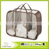 Laundry Sorter Hamper Toy Storage 3 Compartment Blue thumbnail-2