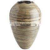 High Quality Best Selling Natural Black Line Spun Bamboo Vase thumbnail-1