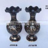 Cast Metal Traditional Indian Vases Made in Brass With Black Paint thumbnail-1