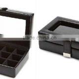 Faux Leather Storage Box Necklace Bracelet Ring Top Transparent Jewelry Box thumbnail-1