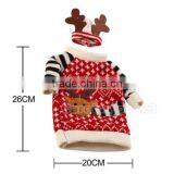 Lovely Wine Bottle Elk Cover Xmas Santa Table Decor Christmas Bottle Cap Party Gift thumbnail-3