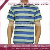 Mens 100%cotton Classic Striped Polo Shirt thumbnail-1