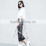 Guangzhou Clothing OEM o Neck Half Sleeves Black Long Tassels Tshirt thumbnail-4