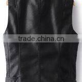 High Quality Wholesale Life Chinese Fashion Short Leather Custom Black Women Jacket thumbnail-2