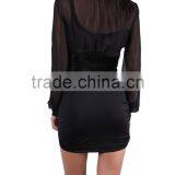 2015 Latest Ladies Black Studded Bodycon Dress thumbnail-2