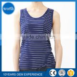 women sexy yarn dyed sleeveless summer t-shirt tank top