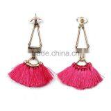 Bohemian Jewelry Vintage Alloy Long Colorful Tassel Charms Earrings for Women thumbnail-3