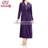 V Neck Velour Long Casual Lady Pijama thumbnail-1