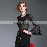 Maxnegio Women Blouse 2017 Lotus Leaf Sleeves Ladies Blouse Fashion Design thumbnail-6