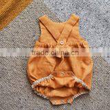 Baby Romper Linen Fabric Jumpsiut Soild Colors Newborn Baby Wear Clothes thumbnail-2