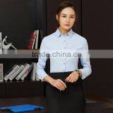 Women Fashion Spring Elegant Light Blue Stripe Blouses Long Sleeve Shirt Work Office Wear Casual Slim Tops Office 2017 thumbnail-1