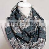 Floral Tribal Pattern Infinity Scarf, Circle Scarf, Scarves, Spring - Fall - Winter - Summer Fashion thumbnail-3