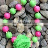 Hot Pink Lime Girls Chunky Necklace, Girls Bubblegum Chunky Necklace, Girls Chunky Bubble Gum Bead Necklace,Chunky Bead Necklace thumbnail-1