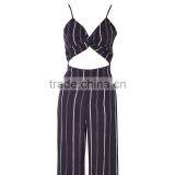 Cool Wide Leg Styling Gallus Womens Long Jumpsuit With Cute Knot thumbnail-5