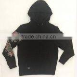 Men's Fleece Black Embroidey Pullover Hoodie thumbnail-5