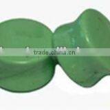 Green Plug With Double Flare Kallaite Body Piercing Jewelry thumbnail-1