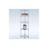 5 Tiers Modern Chrome Pentagon Corner Storage Rack thumbnail-2
