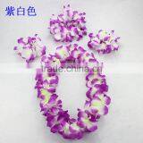 Colorful Hawaii Flower Garland Wreath Necklace Bracelet Headwear Sets thumbnail-3