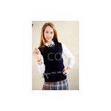 OEM Pretty Autumn Cotton School Uniforms Vest for Girl , Black