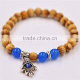 Fashion Wooden Bracelet With Fatima Hand Accessories Bead Bracelet thumbnail-5
