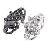 2017 New Zinc Alloy Armor Knuckle Cage Bird Cage Ring With Rhinestone Plated 966508 thumbnail-2