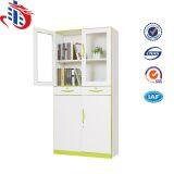 Large Metal Iron Cupboard Glass Door Two Drawer Steel Filing Cabinet thumbnail-3