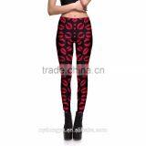 Red Lip Yoga Jogging Legging /lip Stick Red Skeleton Rose Plus Size High Waist Athletic Yoga Pants