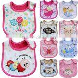 Cheap 200 Designs for Choice 100%cotton 3 Layers Waterproof Embroidered Baby Bibs thumbnail-2