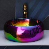 Wholesale Ceramic Luxury Colorful Round Shape Wash Hand Basin Sink