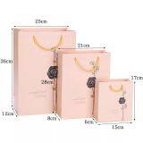High End Paper Pink Shopping Package Bag thumbnail-1