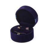 Bespoke Design Ring Necklace Packaging Luxury Round Velvet Jewelry Box With Logo thumbnail-3