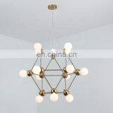 Modern Industrial Art Deco Metal Glass Ball Round Led Ceiling Chandelier Pendant Lamp thumbnail-3