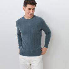 New Winter Fashion Wool Cashmere Crew-Neck Pullover Sweater Best Men's Cashmere Sweaters thumbnail-5